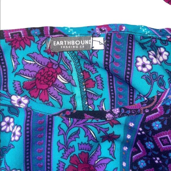 Earthbound Traders Silky Boho Open Back Beachy Maxi Dress Size Large - Picture 14 of 15